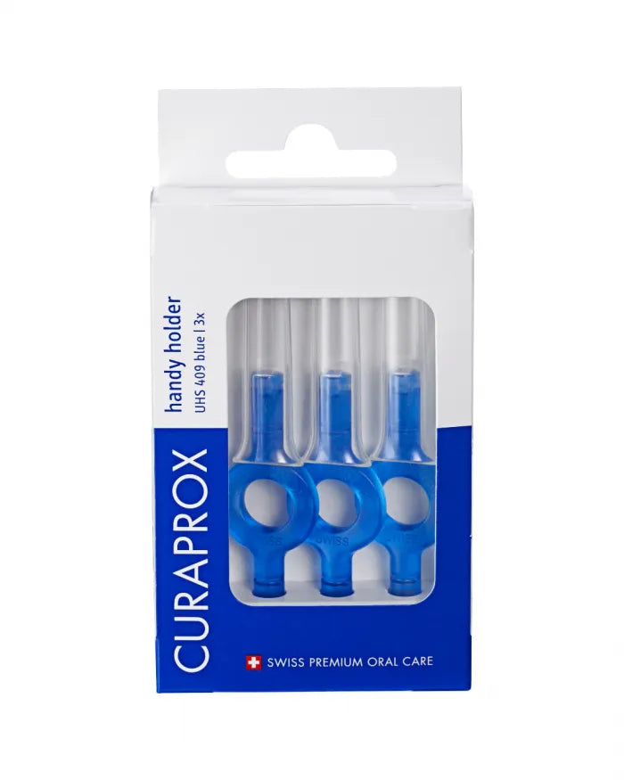 Curaprox UHS 409 Handy-Halter blau mit Schutzkappen 3 Stk.