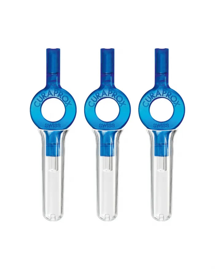 Curaprox UHS 409 Handy-Halter blau mit Schutzkappen 3 Stk.