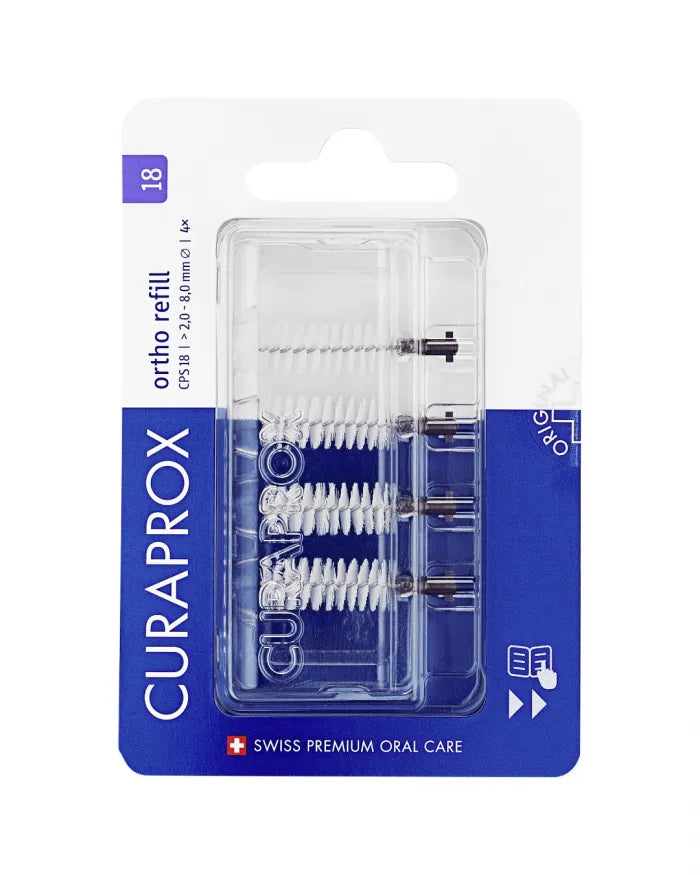 Curaprox CPS 18 Ortho Nachfüllpack – Interdentalbürsten für Zahnspangen 4 Stück