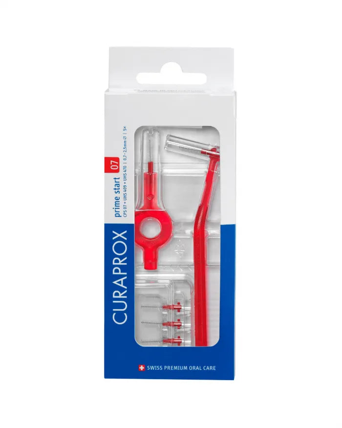 Curaprox CPS 07 Prime Start mit UHS 409 + 470 Halter rot