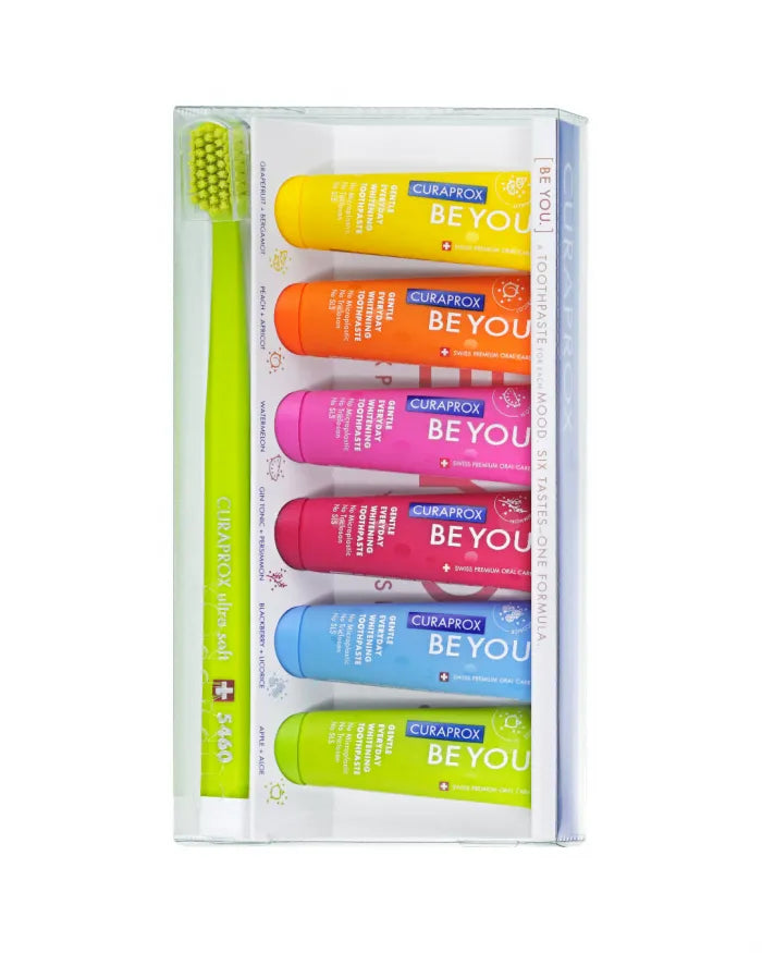 Curaprox Be You-Six-Taste-Pack 6x Zahnpasten 10 ml + 1 CS 5460
