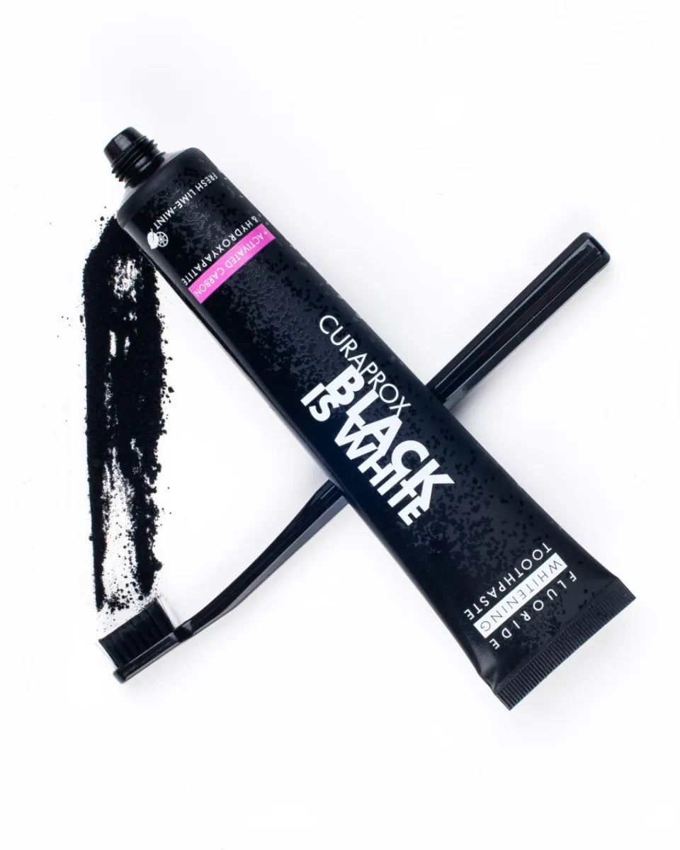 Curaprox Black is White Zahnpasta-Set 90 ml mit Zahnbürste