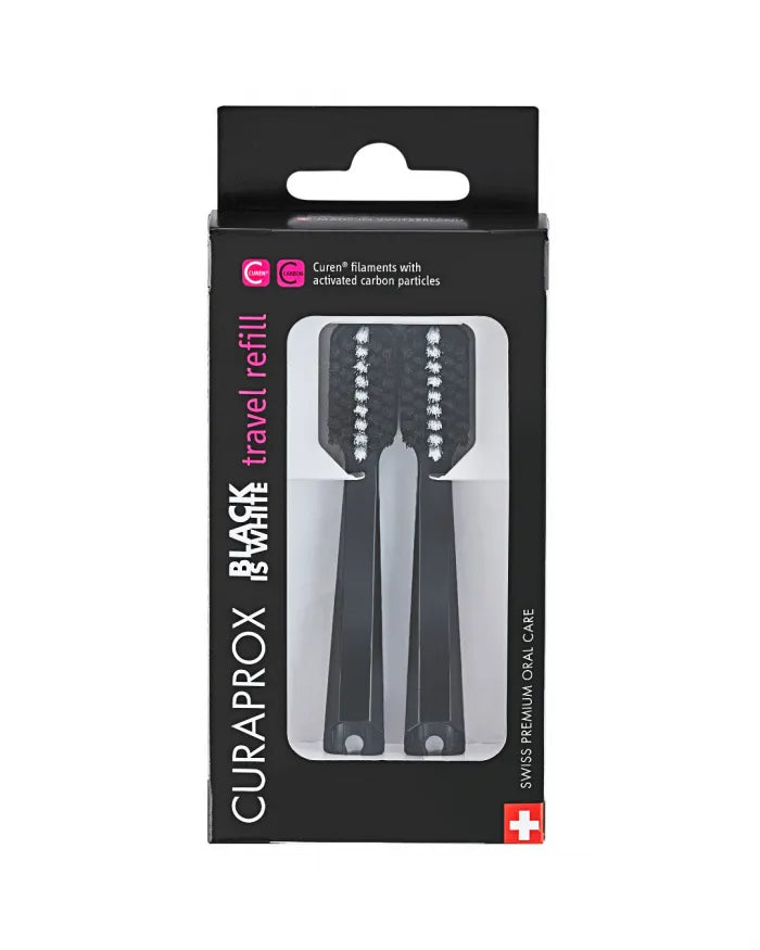 Curaprox Black is white-Travel-Set Refill Bürstenköpfe 2 Stk